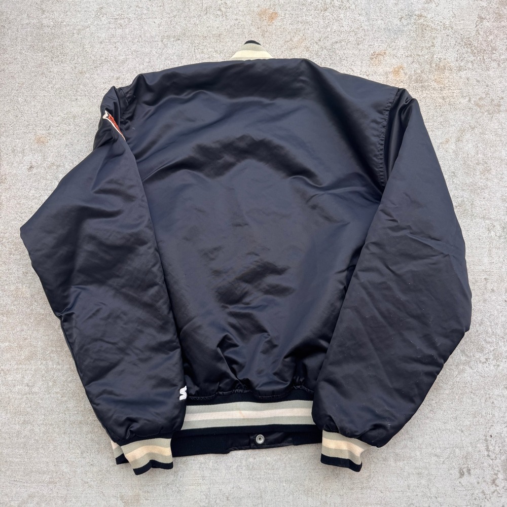 Vintage‎ Starter Los Angeles Kings NHL Satin Varsity Bomber Jacket Black X 90sL - Picture 3 of 11